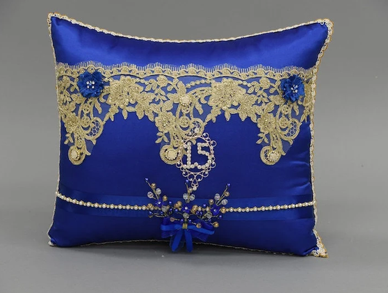 Royal Blue Quinceanera Pillow