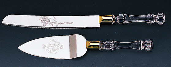  "Mis 15 Años" Quinceanera Cake Knife and Server Set 