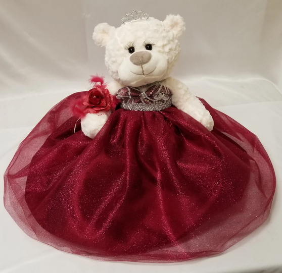 Wine Red Quinceanera Bear
