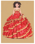 Red Charra Quinceanera Doll