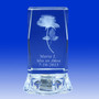 3" Lighted Crystal Glass Prism Rose Design Favor, personalized