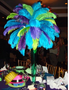 Peacock Colors Ostrich Feather Centerpieces