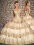 Ruffled Layers Champagne Quinceanera Dress