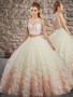 White and Pink Floral  Quinceanera Dress QSXFQD1586