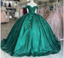 Hunter Green Quinceanera Dress