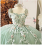 Sage Green Quinceanera Dress Details
 