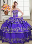 Purple Gold Quinceanera Dress