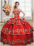 Red Gold Quinceanera Dress