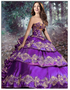 Purple Charro Quinceanera Dress 
