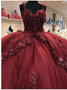 Burgundy Quinceanera Dress