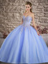 Beaded Applique Blue Quinceanera Dress