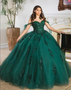 Hunter Green Quinceanera Dress