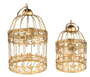 Gold Wire Bird Cage Set of 2