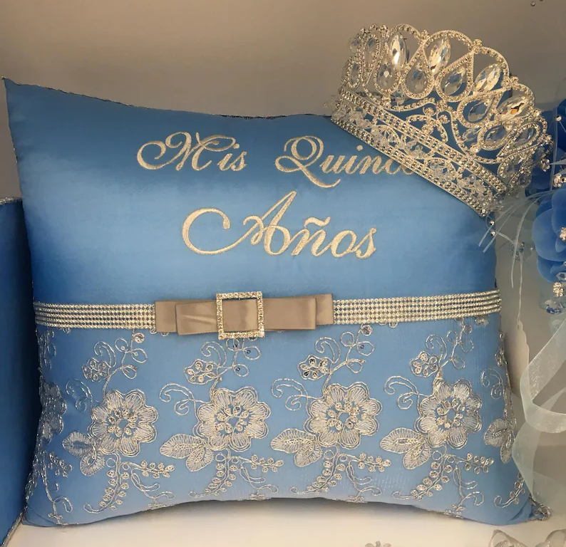Royal blue quinceanera pillows set / quinceanera-decor