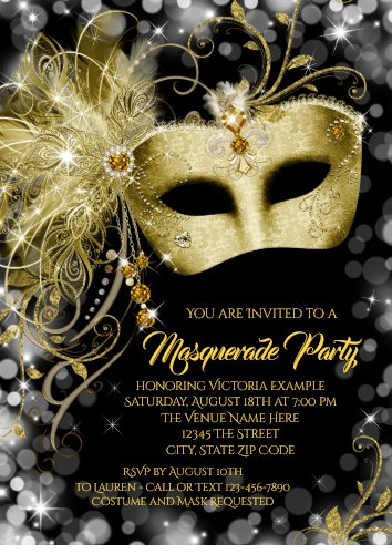 Masquerade Quinceanera Invitations - 15 Invitations - Invitaciones para ...