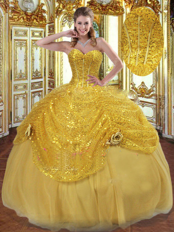 yellow gold quinceanera dresses