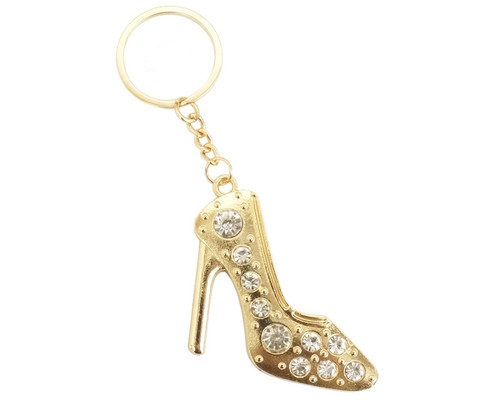 Rhinestone High-heeled Shoes Shape Keychain Pendant Fashion