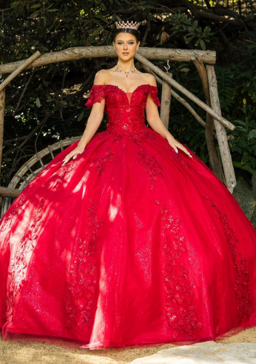 Dark Red Vintage Ball Gown Red Glitter Quinceanera Dresses 2021 With Long  Sleeves, Lace Prom Grap, Beaded V Neckline, And Sweet 16 Skirt Vestidos 15  Anos From Lindaxu90, $366.25 | DHgate.Com