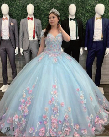 Light Blue Quinceanera Dress - Quinceanera Style