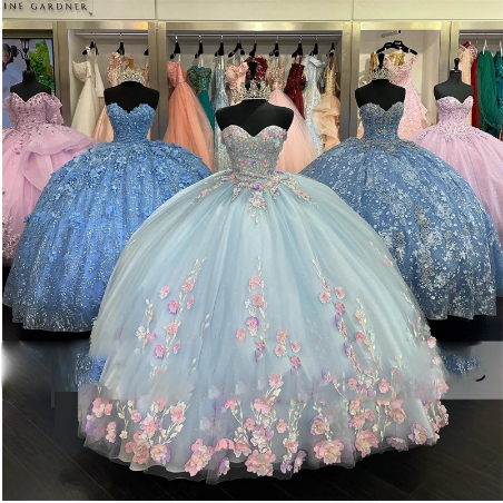 Light Blue Quinceanera Dress - Quinceanera Style