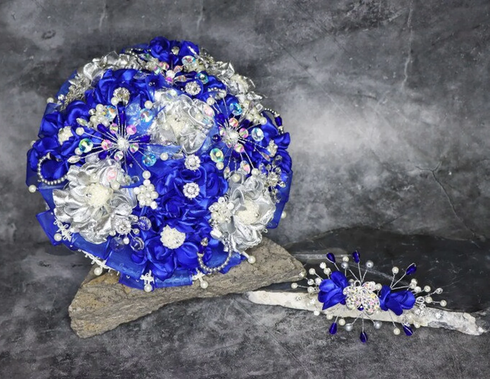 royal blue bouquet