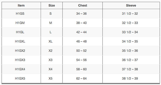 henleys size chart