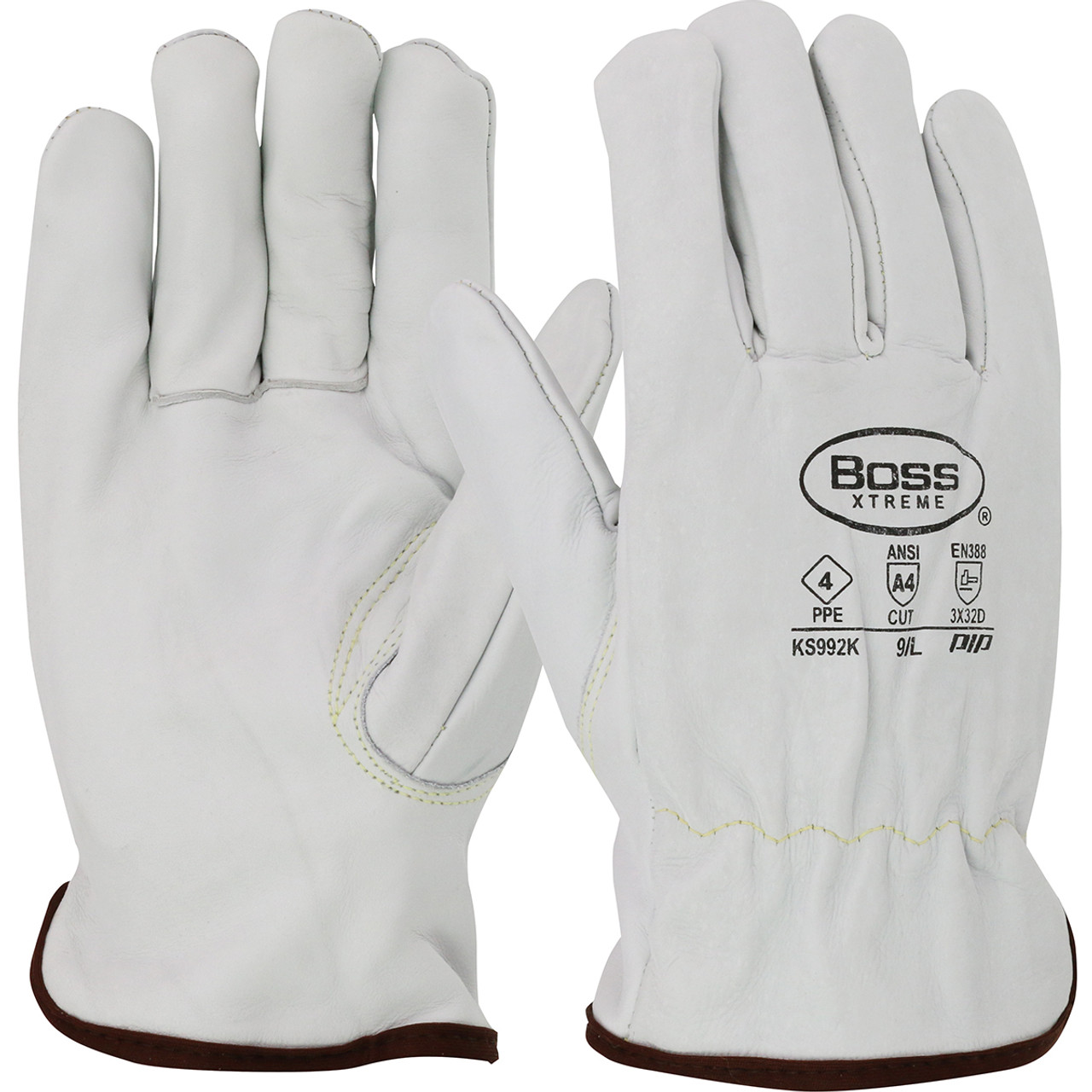PIP Boss Cowhide Leather Gloves KS992K (12 pairs)