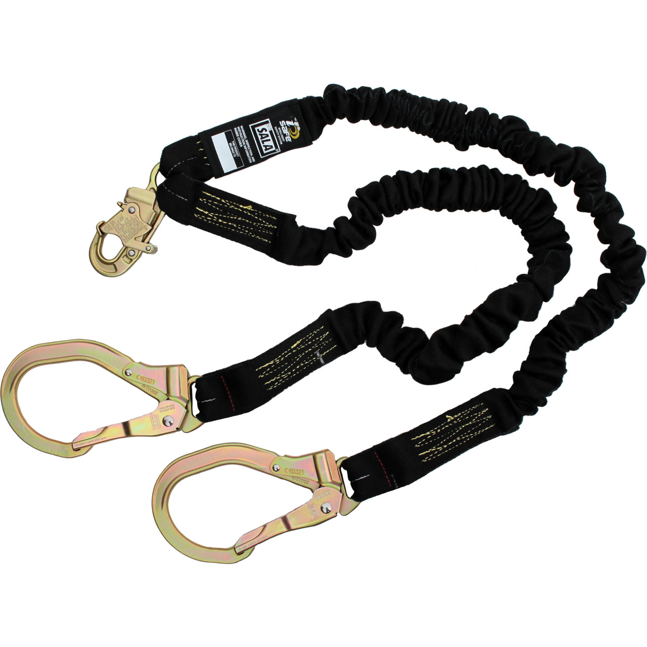 1 x 6 ft. Shock-Absorbing Nylon Web Lanyard w/ Double-Locking Snap Hooks