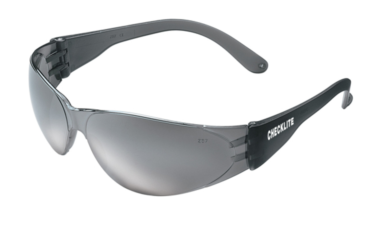 MCR Safety Checklite Scratch-Resistant Safety Glasses, Gray Lens, 12/Box, Size: One Size