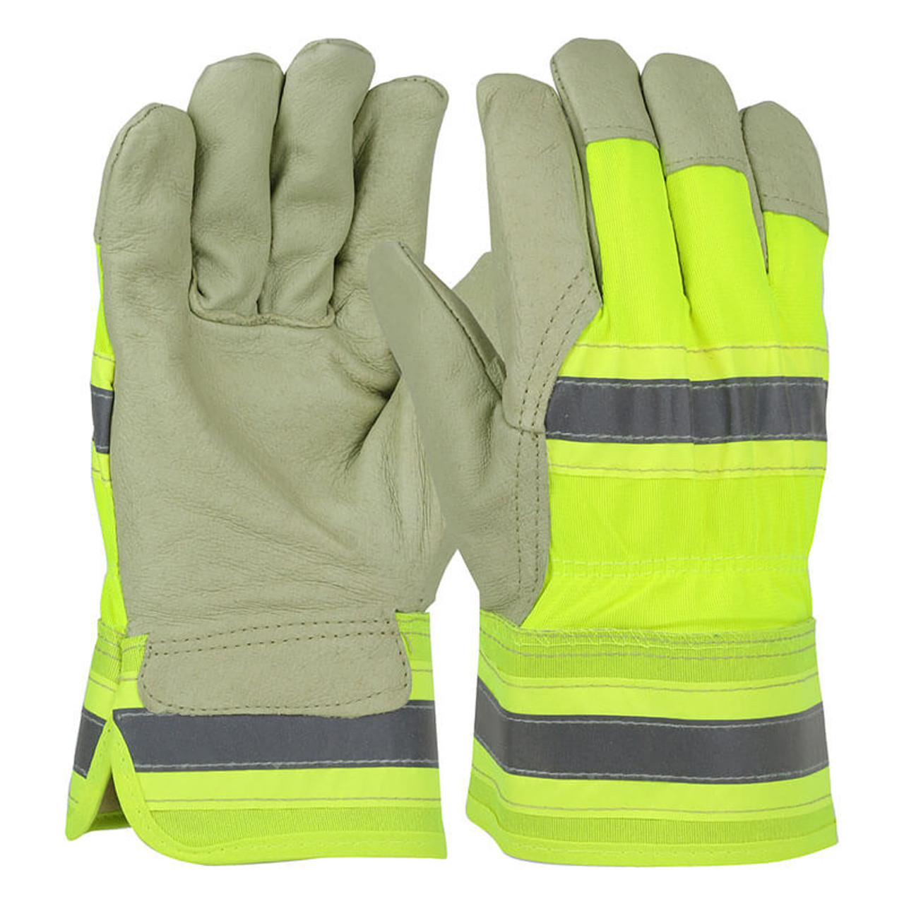Leather Work Gloves-High Visibility Work Gloves