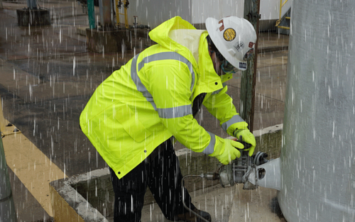 April Showers Require Workers to Wear Hi-Vis Safety Rain Gear