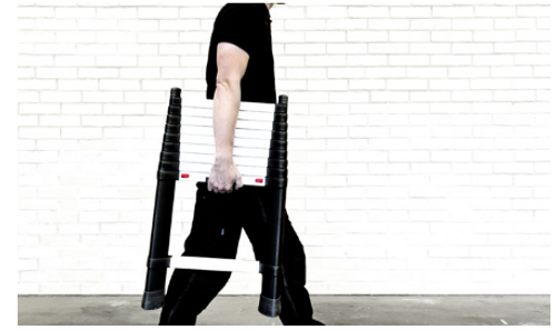 Portable, Retractable Ladders Provide Stable Work Platform