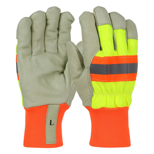 Hi-Vis Orange Insulated Rubber Palm Winter Work Gloves - Forester Shop