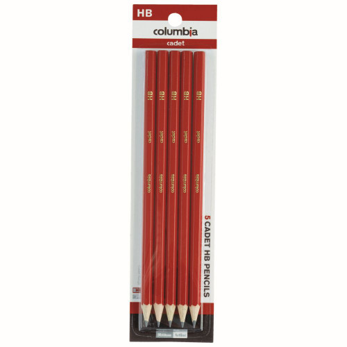 COLUMBIA CADET PENCIL Hexagon HB Hangsell Pk 5