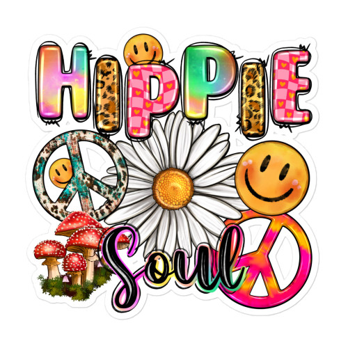 Hippie Soul Bubble-free stickers, Bumper sticker, Laptop sticker, Water bottle sticker