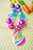 Easter Chick Multi-colored Chunky Bubblegum Necklace - side