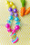 Easter Chick Multi-colored Chunky Bubblegum Necklace - front