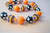 Scaredy Black Halloween Kitty Cat Chunky Bubblegum Bead Necklace - side