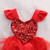 Baby Valentine's Day Sequin Heart Tutu Romper - close-up