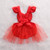 Baby Valentine's Day Sequin Heart Tutu Romper - back