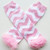 Pink & White Chevron Striped Baby Leg Warmers