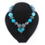Blue Heart & Rhinestone Chunky Bubblegum Necklace - front