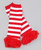 Christmas Candy Cane Red & White Striped Leg Warmers - red ruffle