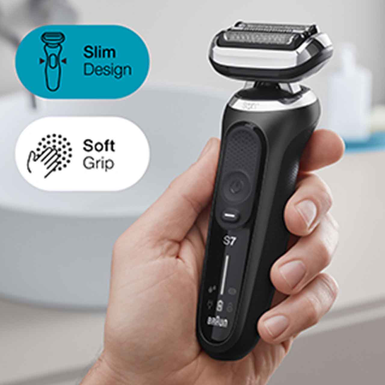 Braun Series 7 with Beard and Stubble Trimmer, Black Braun