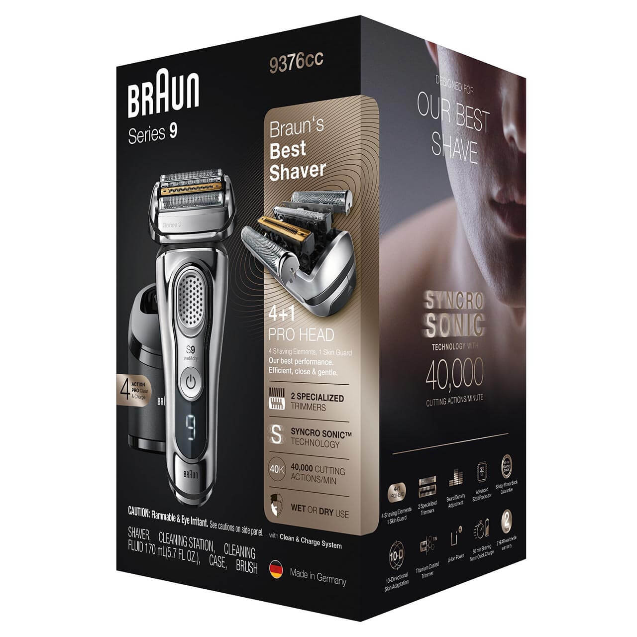 Braun Series 9 with Clean & Charge Station, Chrome | Braun