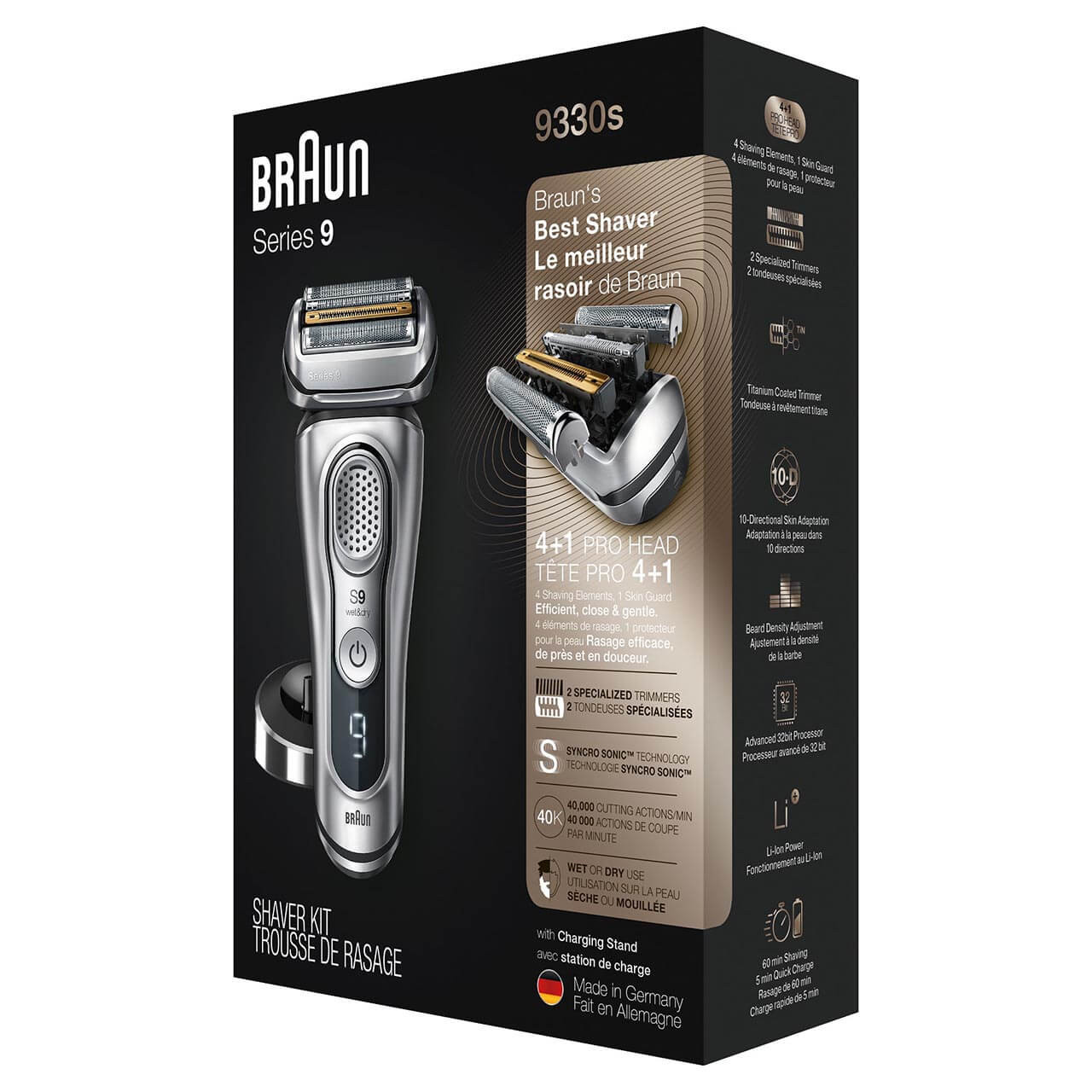 Braun Series 9 with Charging Stand, Silver | Braun