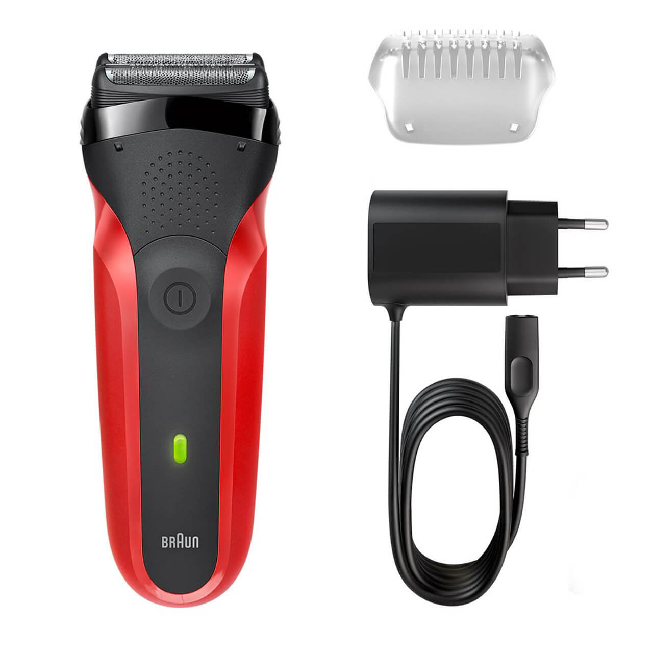 Braun Series 3 Shaver with Protection Cap, Red