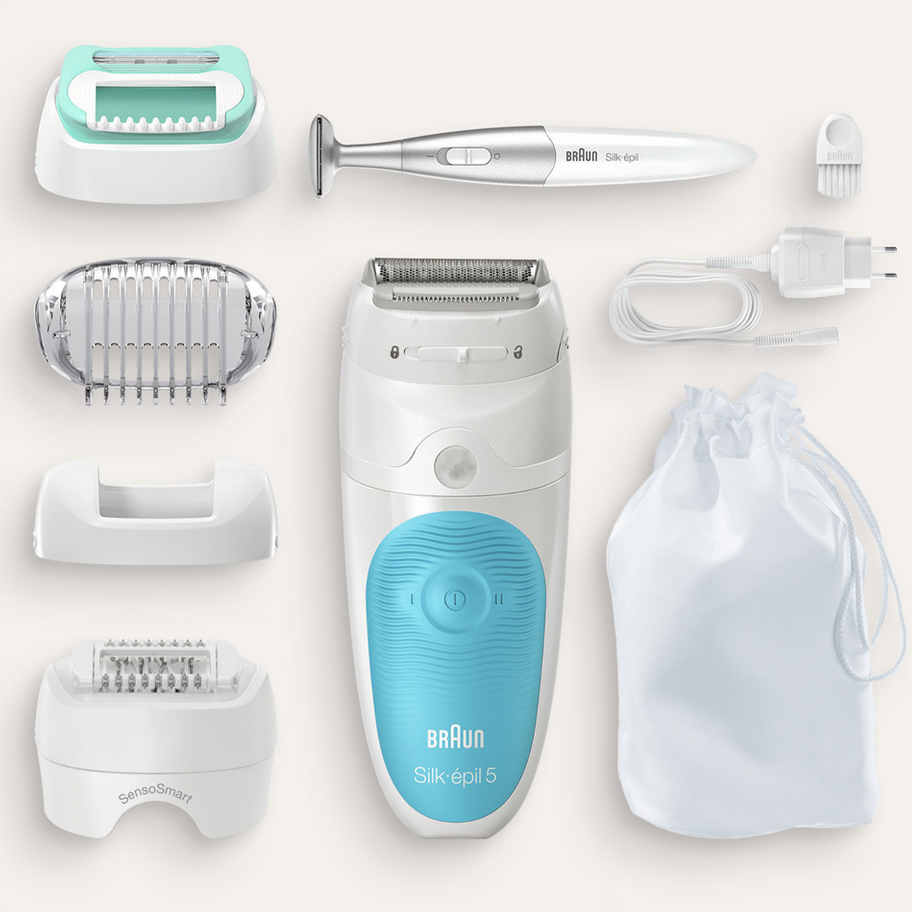 Epilator: Silk·épil 5-810 Blue | Accessories in Braun with US