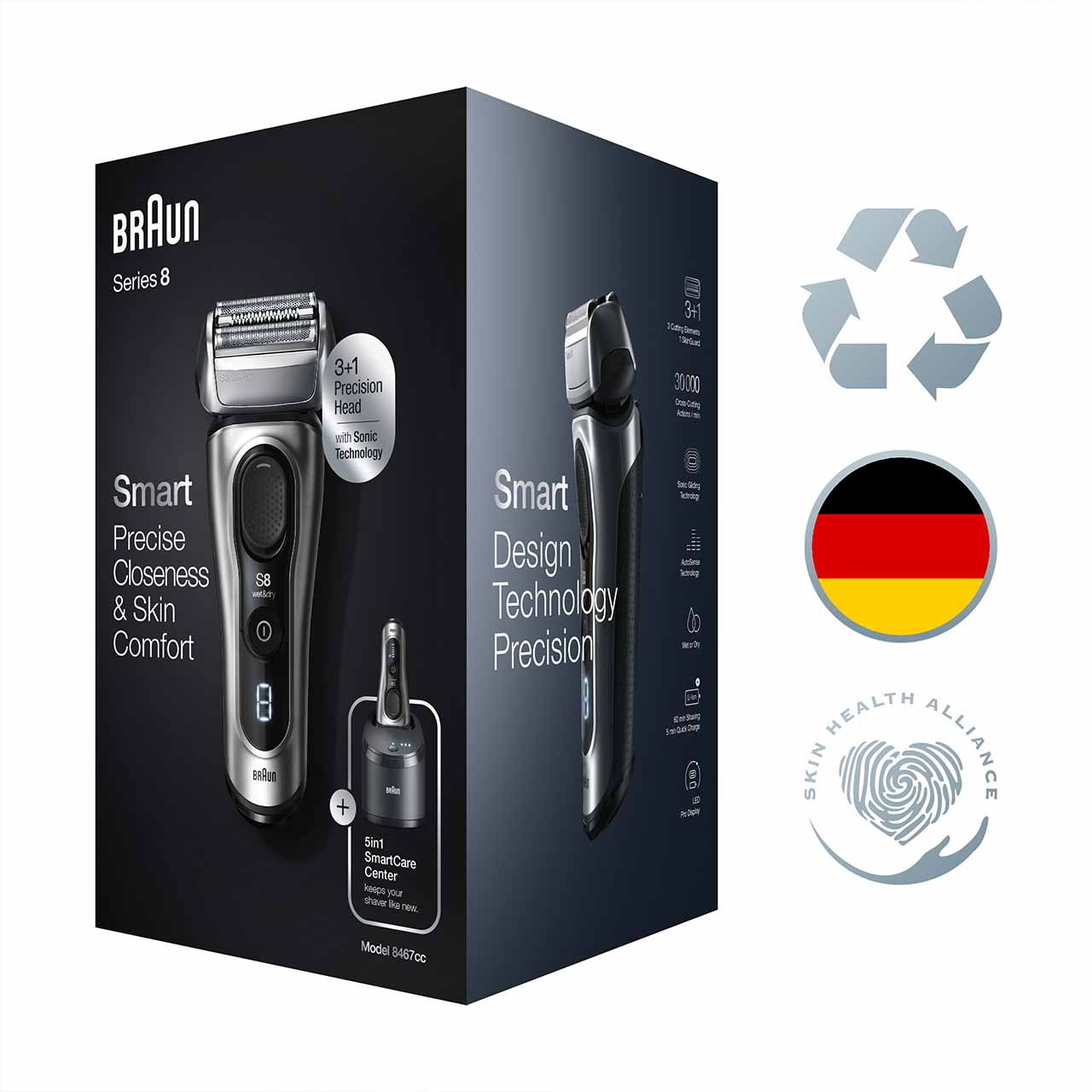 Braun Series 8 with 5-in-1 SmartCare Center, Silver | Braun