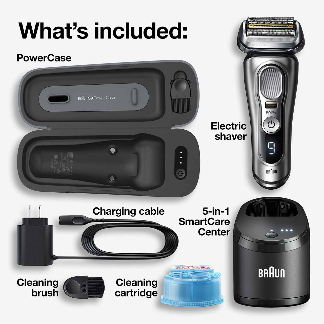 Braun Series 9 Pro 9477cc Electric Shaver with PowerCase Wet & Dry-FedEX  69055889923